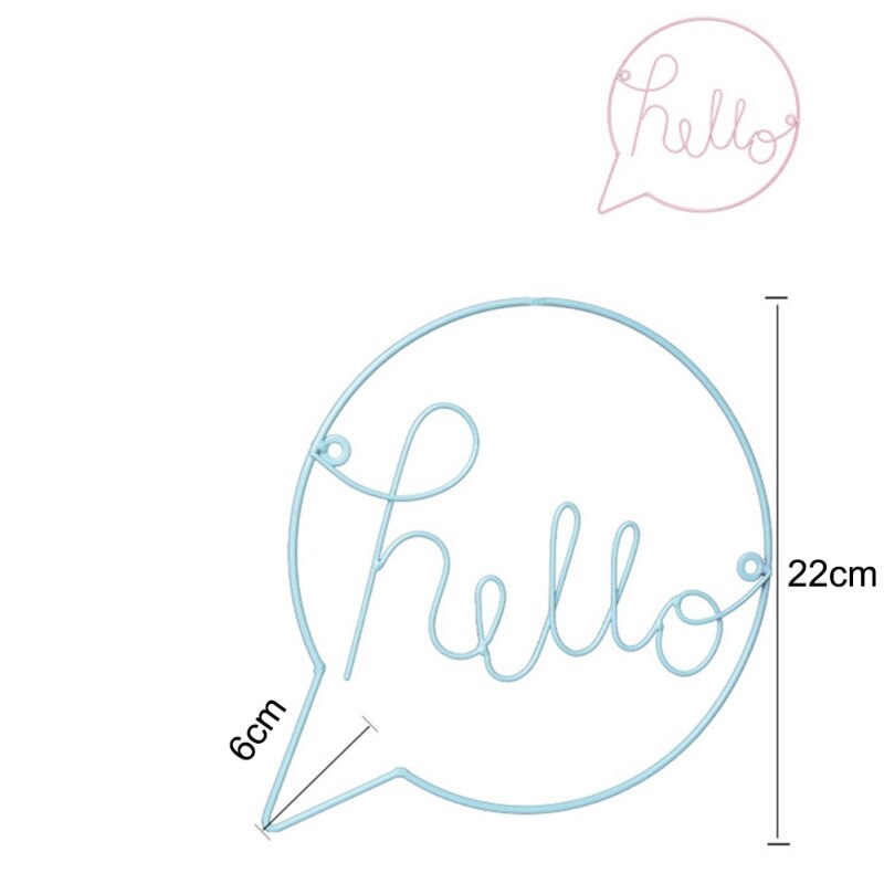 English Letters 'Hello' Iron Art Door Hanging Decor