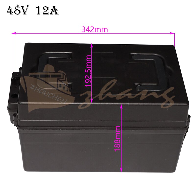 48 V lithium battery ABS plastic storage box for 12A or 18A battery power cylindrical installation
