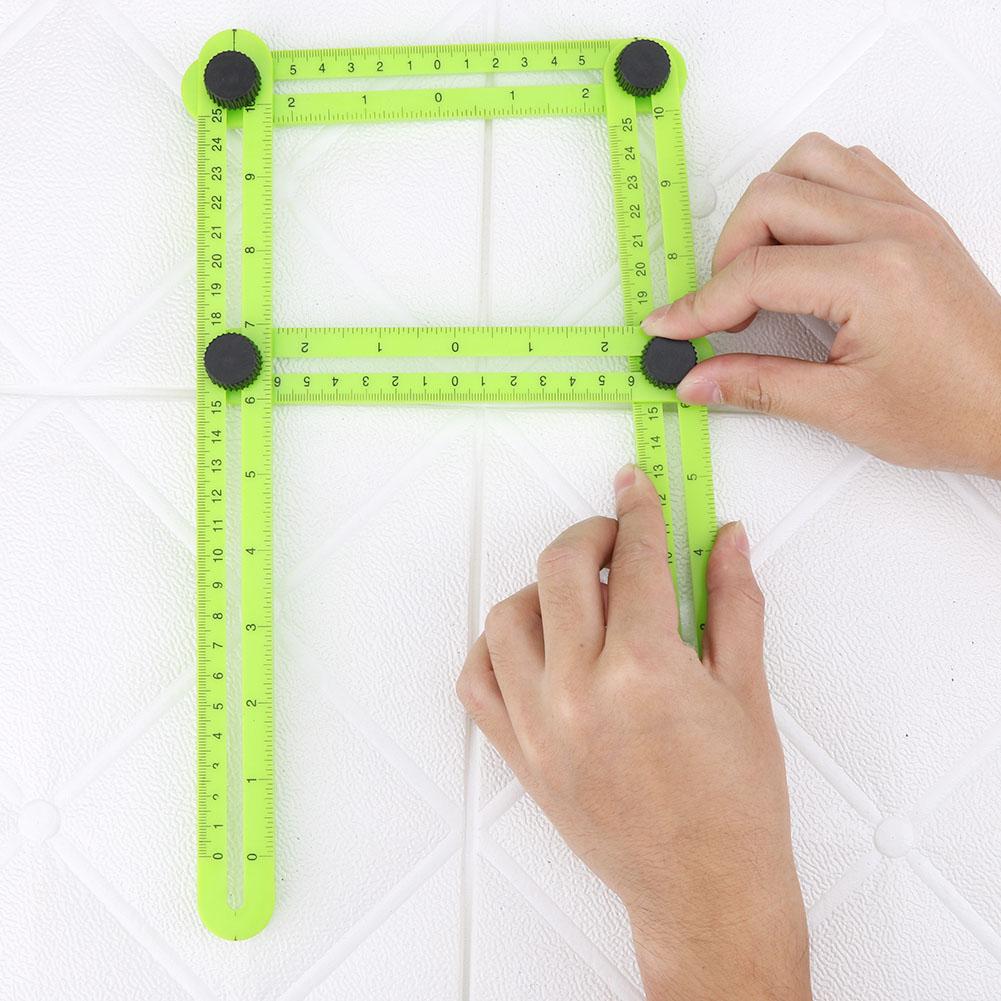 Multi Angle Ruler Template 4 Folding Angle Measuring Tool Instrument Brick Tile Wood Corner Products Foldable Ruler Protractor