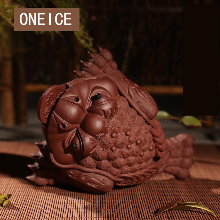 Yixing Tea Play Tea Pet Special Explosion Clay Teapet Gold Toad Tea Tray Table Accessories Decoration