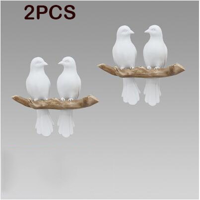 Scandinavische wandhanger, kledingrek van kunsthars, vogelhaak, knutseldecoratie, sleutelhanger, veranda-muurhaak , 3d stereo-muurstickers, muurschilderingen: Stijl 6-2 stuks