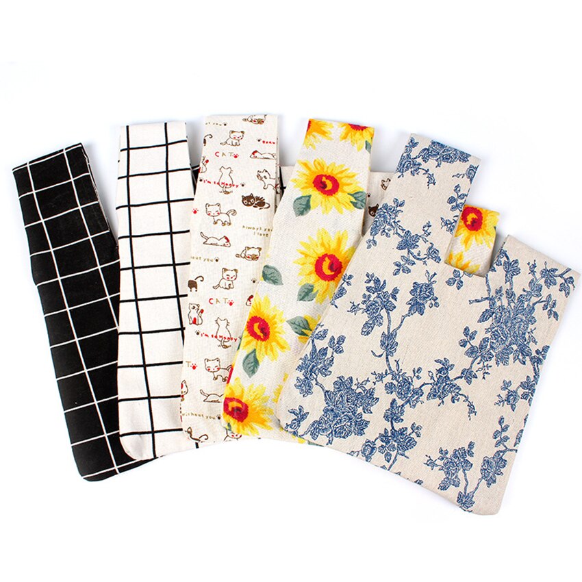 Bolsa de estilo japonés a rayas para la muñeca, bolso portátil con nudo pequeño, bolsa estampada para estudiantes, bolsas delicadas de algodón para el almuerzo, 1 ud.