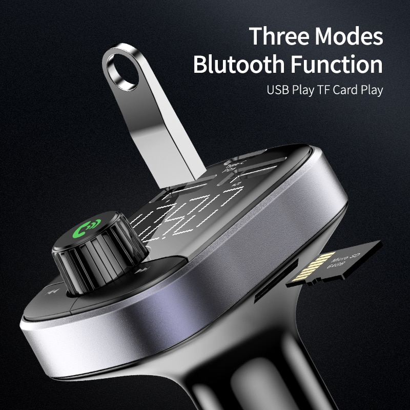 FLOVEME USB Car Phone Charger For Xiaomi in car Dual USB Phone Car Charger Fast FM Transmitter Bluetooth Car Kit LED MP3 Player