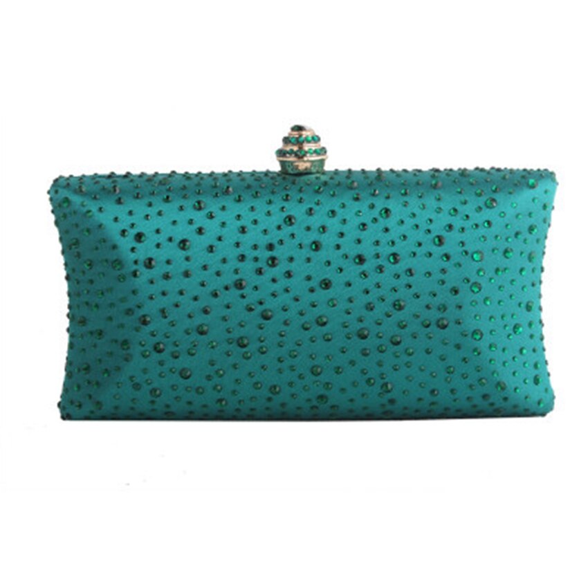 diner clutch bag hoogwaardige diamant handtassen Europese en Amerikaanse stijl een schouder banket tas bruid knoop bruiloft packag: green