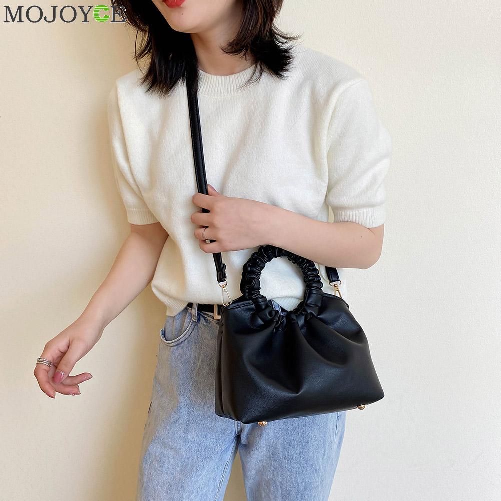 PU Leather Cloud Tote Bags For Women Solid Color Shoulder Messenger Bag Female Handbags and Purses Travel Totes