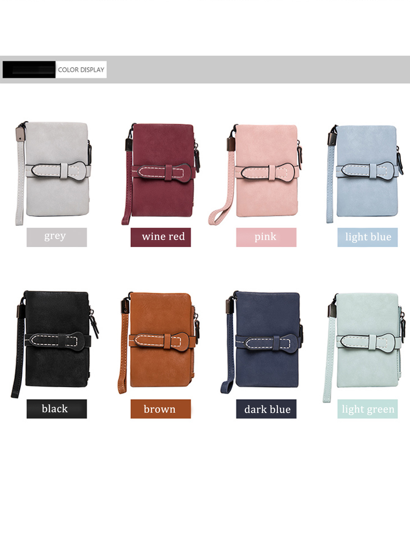 MIYIN Women's Short Wallet Minimalist Double Fold Multi Functional Zero Wallet with Cardholder Identity Window Coin Wallet