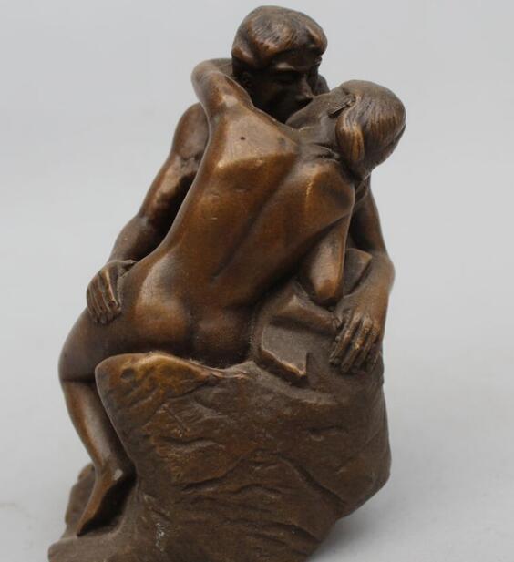 Keräilykelpoinen! vintage rodin puhdas pronssi ajattelija patsas: 2