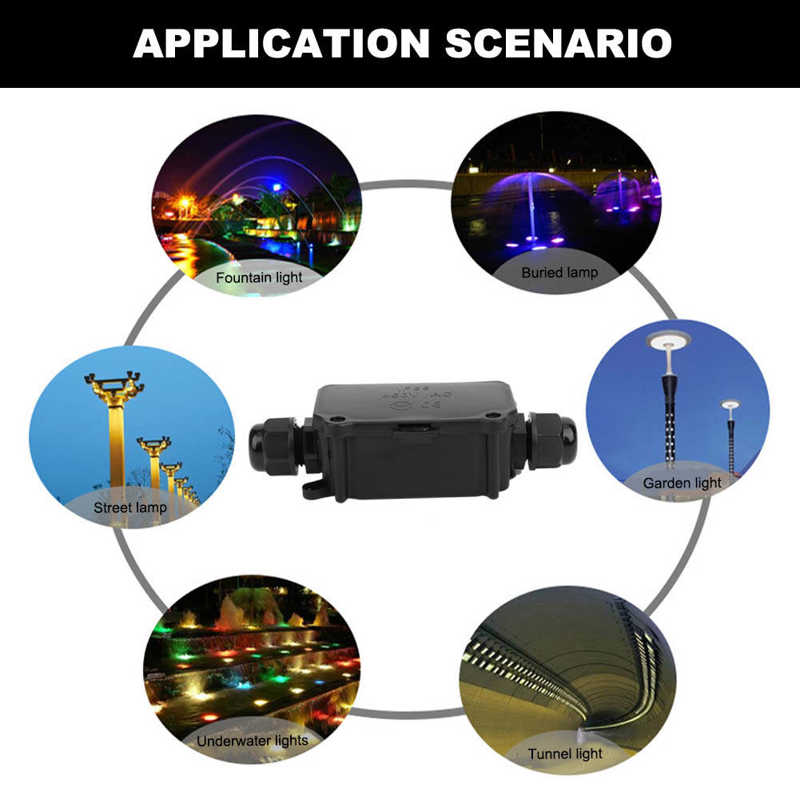 IP66 Waterproof Junction Box 2 Way Cable Connector Junction Box With Terminal Outdoor Electrical Junction Box Case