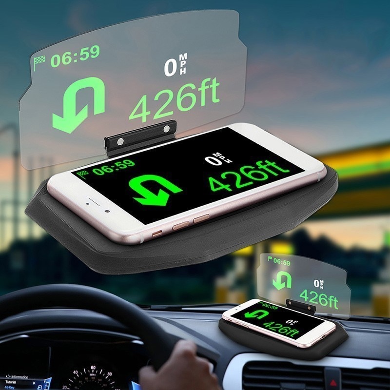 Speedwow universele hud head-up display mobiele telefoonhouder auto snelheidsmeter projector houder hud digitaal voor iphone samsung gps