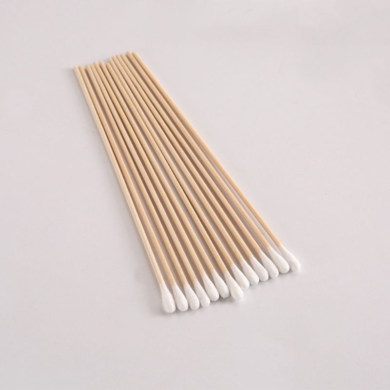 200Pcs 15CM Long Wooden Handle Cotton Swab Single-Head Q-Tips Ear Nose Cleaning Sterile Sticks Makeup Applicator Remove Tool