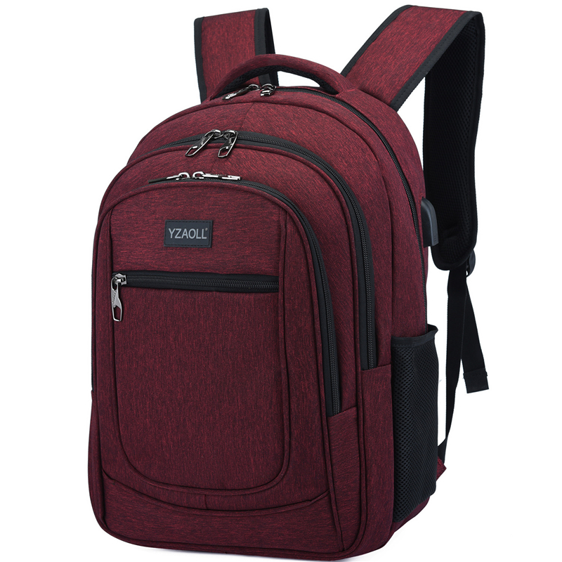 Soperwillton Männer Wasserdichte Rucksack Solide Multifunktions Mann Laptop Rucksack Teenager Bookbag Oxford USB Ladung Reisetaschen: rot