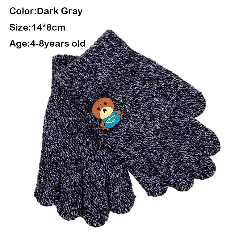 Children's Warm Gloves Kids Boys Thicken Keep Warm Finger Mittens Soft Multicolor Mosaic Color Children's Accessories: R