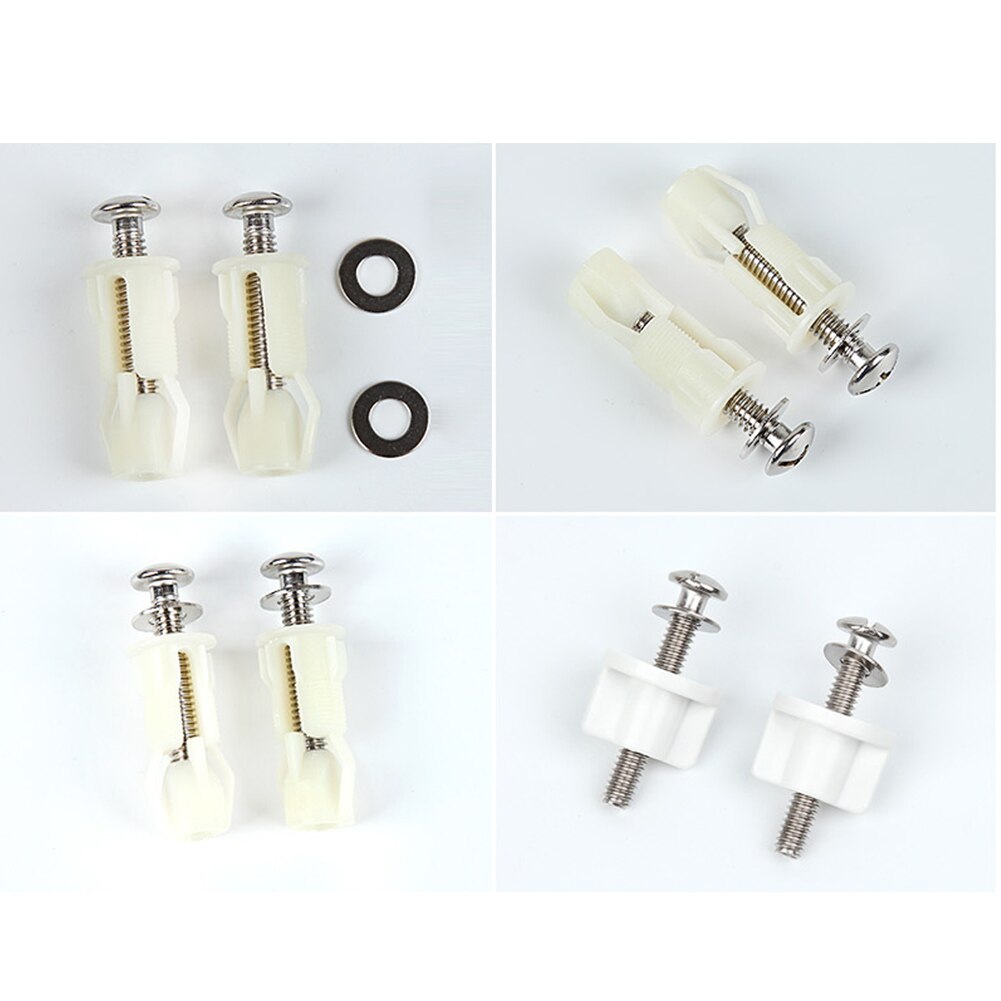 1/4Inch Top Vaststelling Roestvrij Stalen Wc-bril Scharnieren Kit Universele Installeren Hardware Noten Bottom Mount Schroeven multifunctionele