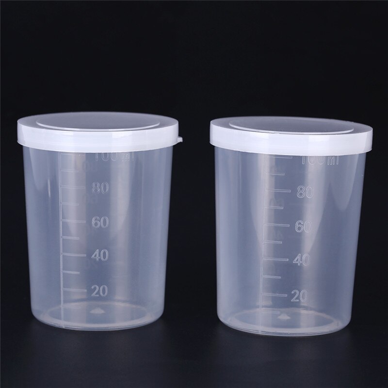 100ml Plastic Transparent Laboratory Test Measuring Jug Graduated Beaker Container Liquid Measuring Cups Lab Supplies