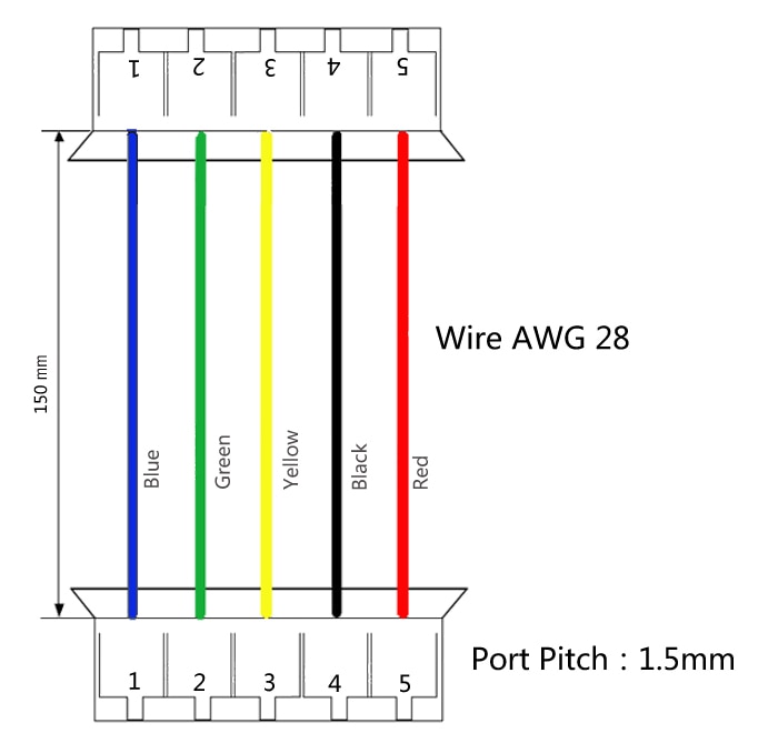 5-Pin Connector w/.Wire x 10 sets.5pin 1.5mm.5pin (1.5mm-1.5mm)T
