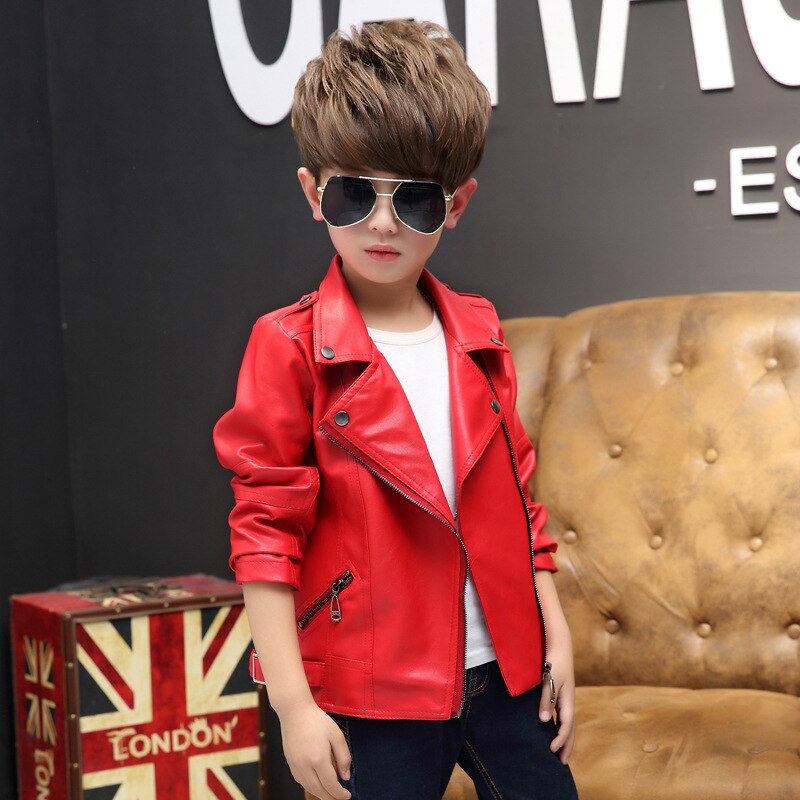 Primavera abbigliamento per bambini ragazze pu giacca cappotto abbigliamento giacca per bambini ragazze ragazzi colletto classico cerniera cappotto in pelle abbigliamento
