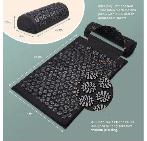 Anti-Stress Acupressure Yoga Mat Foot Shakti Mat Pranamat Kuznetsov&#39;s Applicator Spike Back Massage Cushion Accupressure Mat