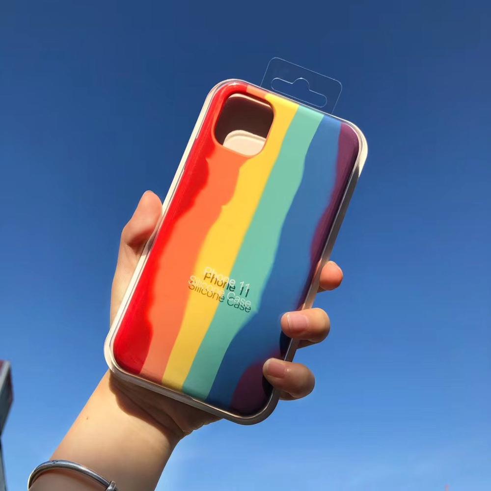 Kunst Regenbogen Flüssigkeit Silikon Telefon Fall für iPhone 11 Pro MAX X XS MAX XR Gel Gummi Schutz Abdeckung für iPhone 7 8 Plus SE