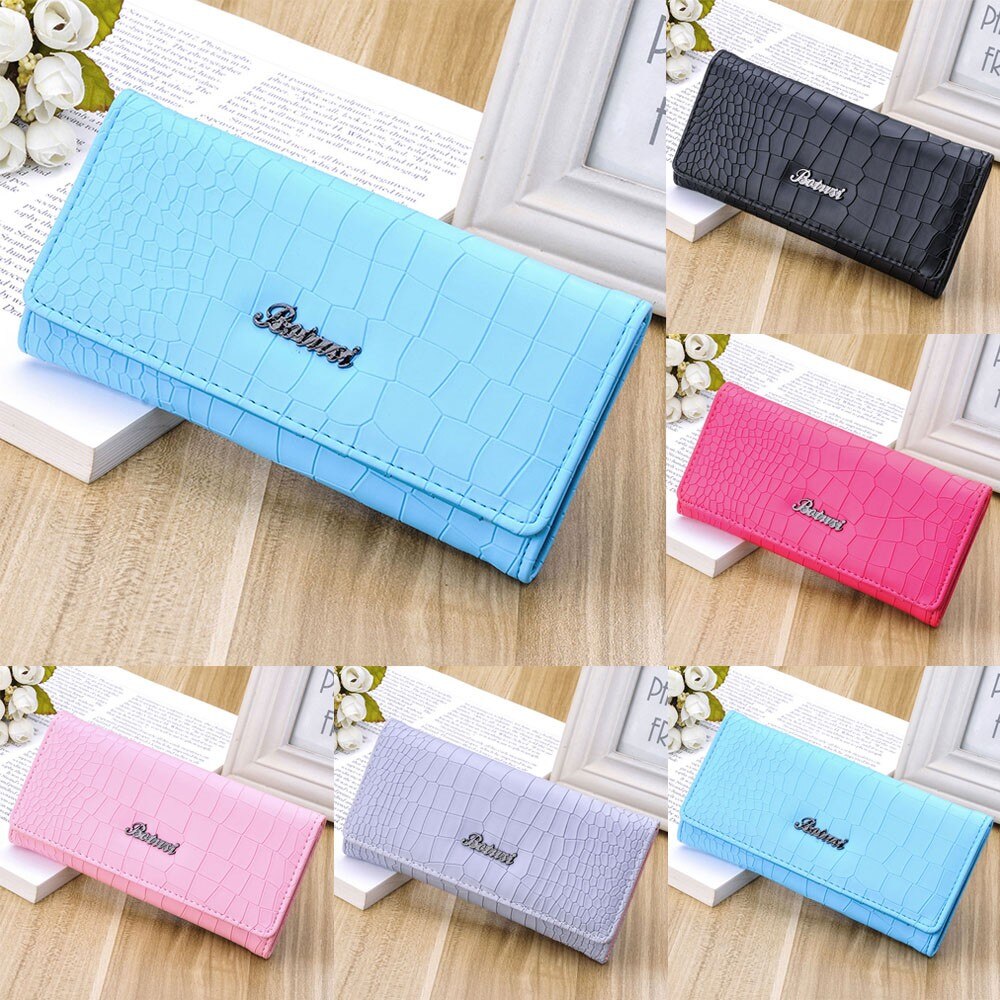 2018 nowych kobiet wzór z kamieniem monety kiesy długi portfel na karty posiadacze torebka Feminino Portmonee kobiety magnes Carteras