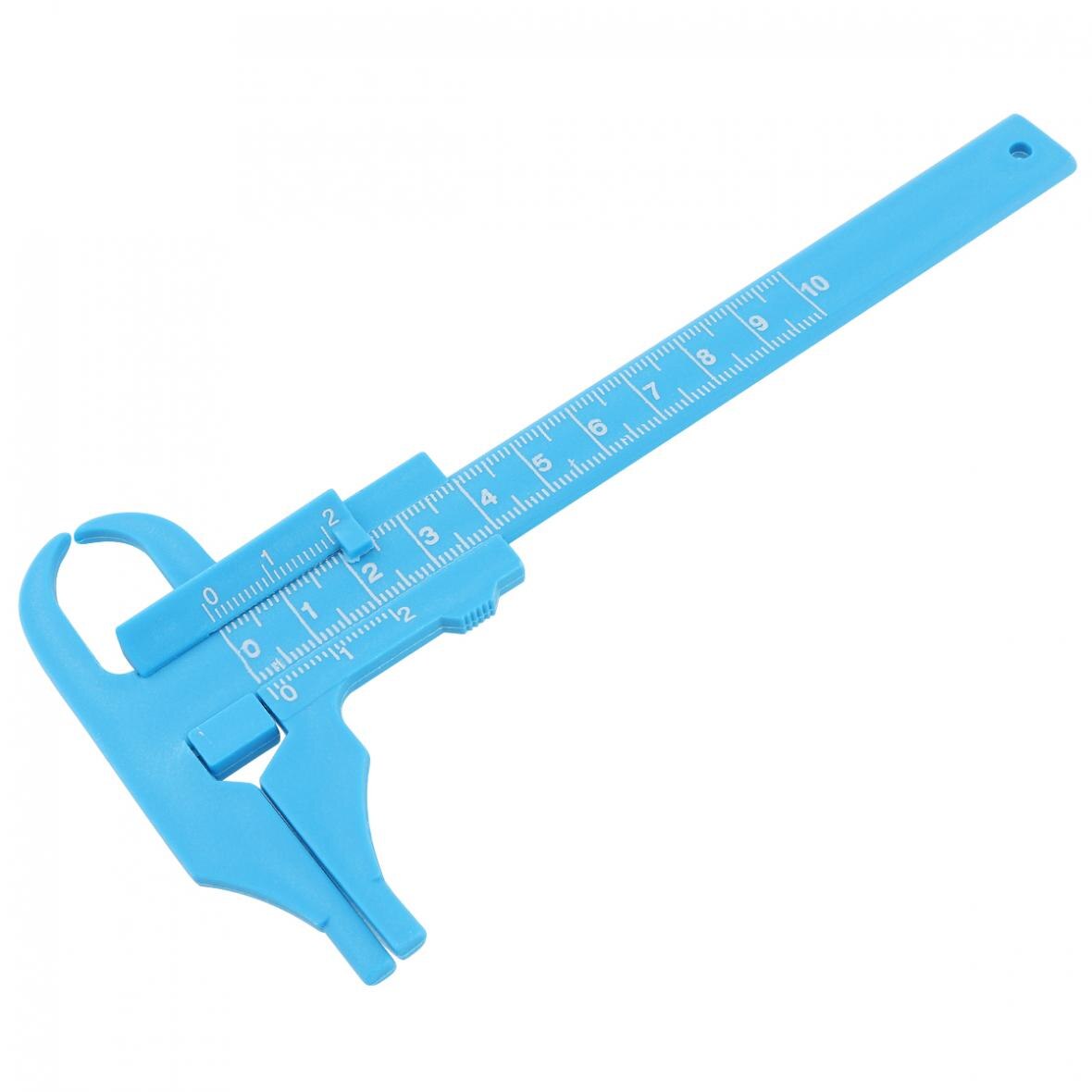 0-100mm Double Scale Blue Plastic Vernier Caliper Support Depth Measurement Simple Reading Scale Learning/Antique Measurement