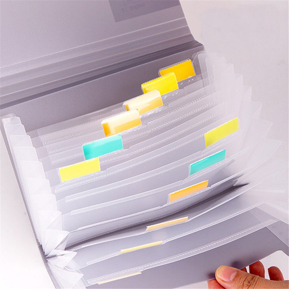 Plastik  a6 mappe mappe fil organizer fil udvidende pung 13 lommer seddel mappe papirholder multifunktion kontorartikler