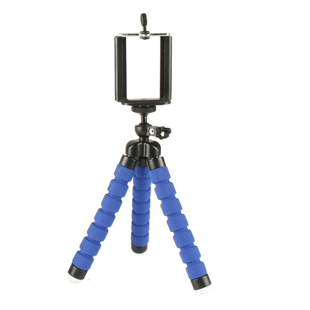 Trípode Flexible con Control remoto para teléfono móvil, Clip para iPhone 11, 12 Pro, Max, X, XS, XR, 7, 8, 6 Plus: Blue Tripod and Clip
