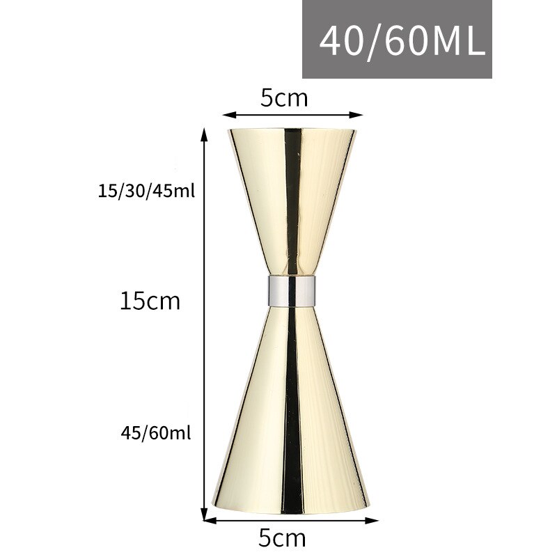 Japanese Measuring Cup Tools Bar Measure Cocktail Jigger Measure with Etched Pattern Bar Tools Bar Tools Bar Accessories: Gold 40-60ml