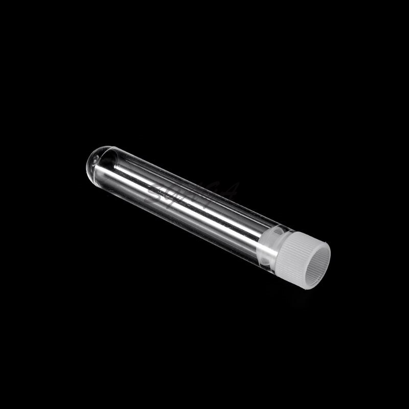 10 st klar plast provrör med lock 12 x 60mm u-formad botten lång provrör lab levererar provrör