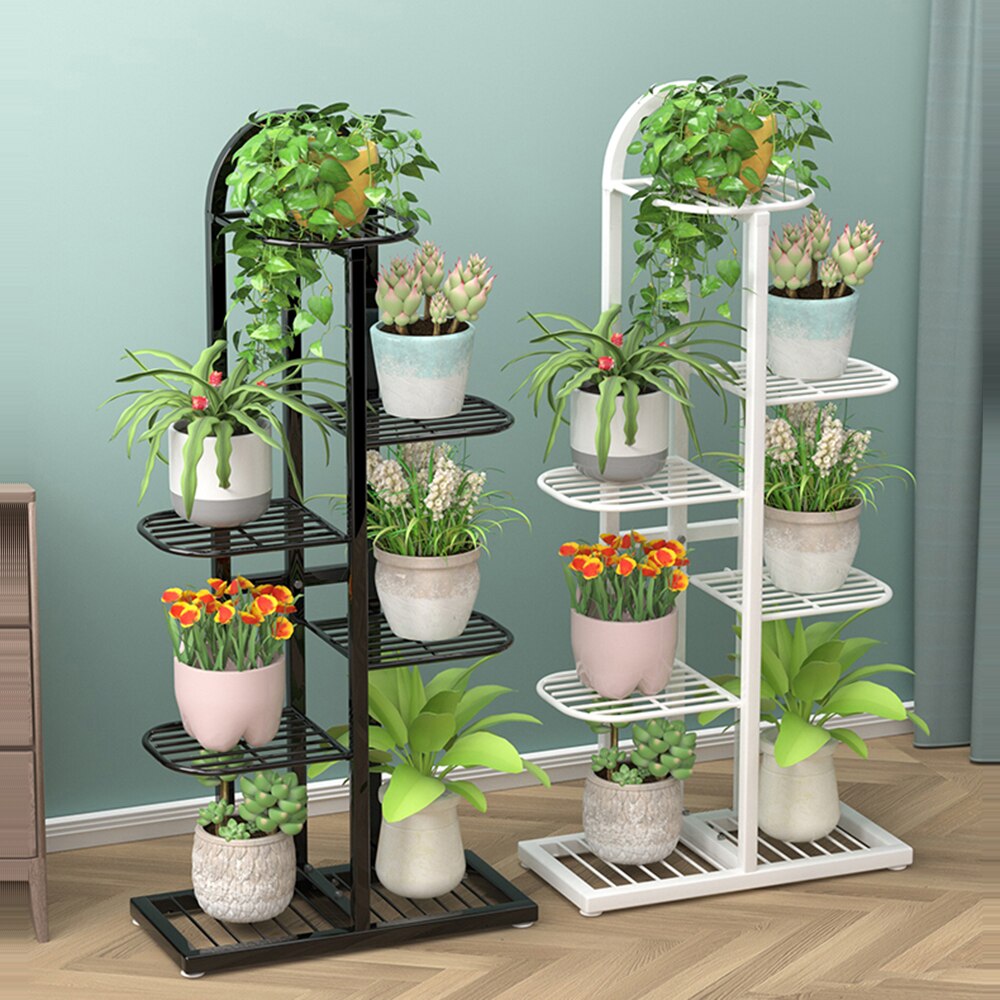 Multi-tiers Flower Plant Holder Stand Rack Light Luxury Metal Plant Stand Balcony Garden Flower Plant Stand Bonsai Display Shelf