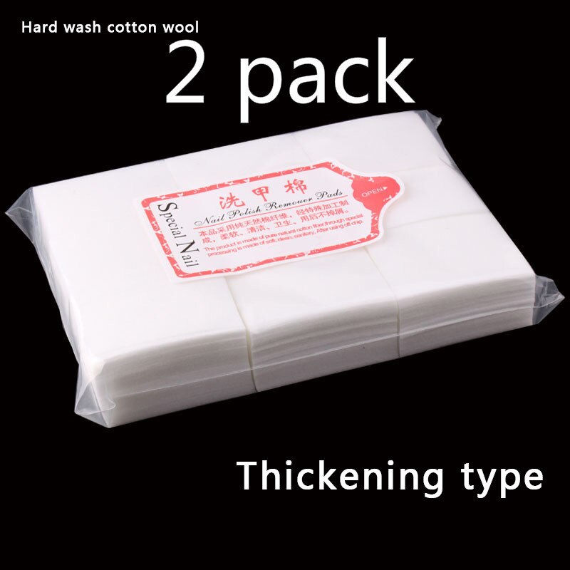 1200 Stks/partij Nagellak Remover Nail Doekjes Bad Manicure Gel-Pluizende Doekjes 100% Katoenen Servetten Nagels Nail Art tool: 2 Pack