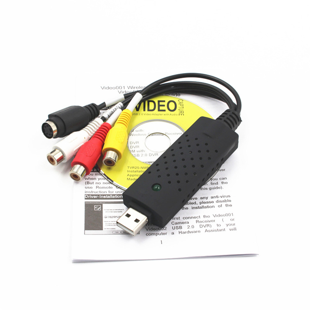 Dispositivo de captura de Video USB portátil, USB 2,0, adaptador de captura de vídeo, TV, DVD, VHS, DVR, tapa más fácil, compatible con Win7/8/10/XP/Vista