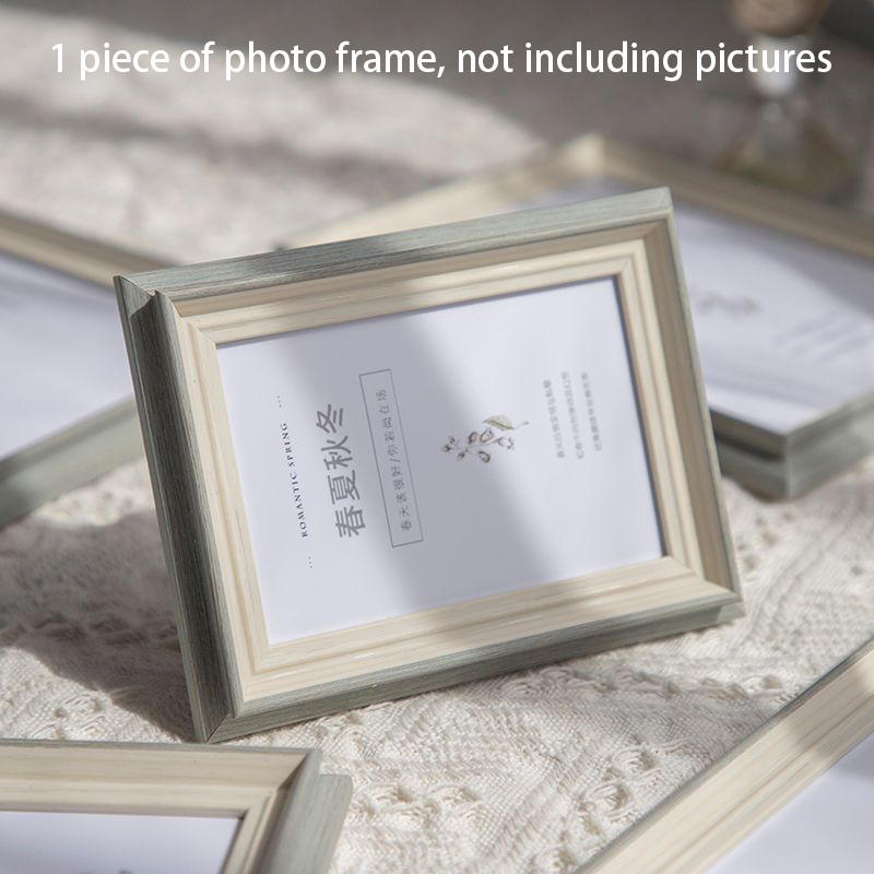 Wood Picture Frame Distressed Photo Frames Antique Wall Hanging Tabletop Display Wedding Farmhouse Home Decor Retro Family: 12 inch / Burgundy