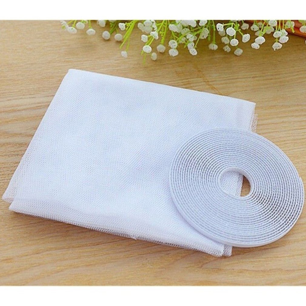 Summer Anti Mosquito&Fly Insect Bug Net Curtains Mesh Screen Door Heavy Fabric Screen Full Frame Adhesive Wire Strip