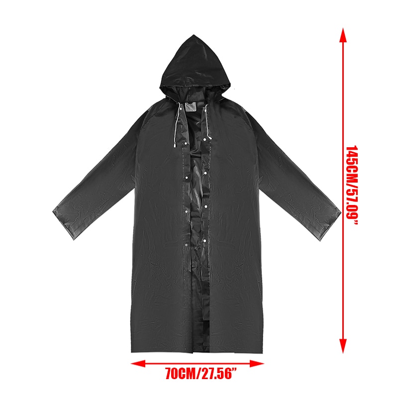 Rain Coat Cover Outdoor Raincoat Black EVA Cloth Long Rain Poncho Rainwear With Hat Waterproof For Men Women