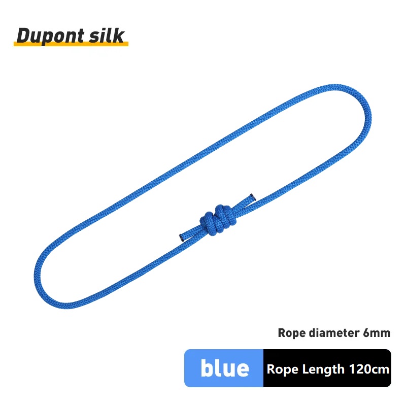 Cuerda Prusik de 6mm para exteriores, accesorio de 120cm de longitud, cuerda duradera resistente al calor, poliéster, nailon, Kevlar, cuerda de escalada en roca: Color gris
