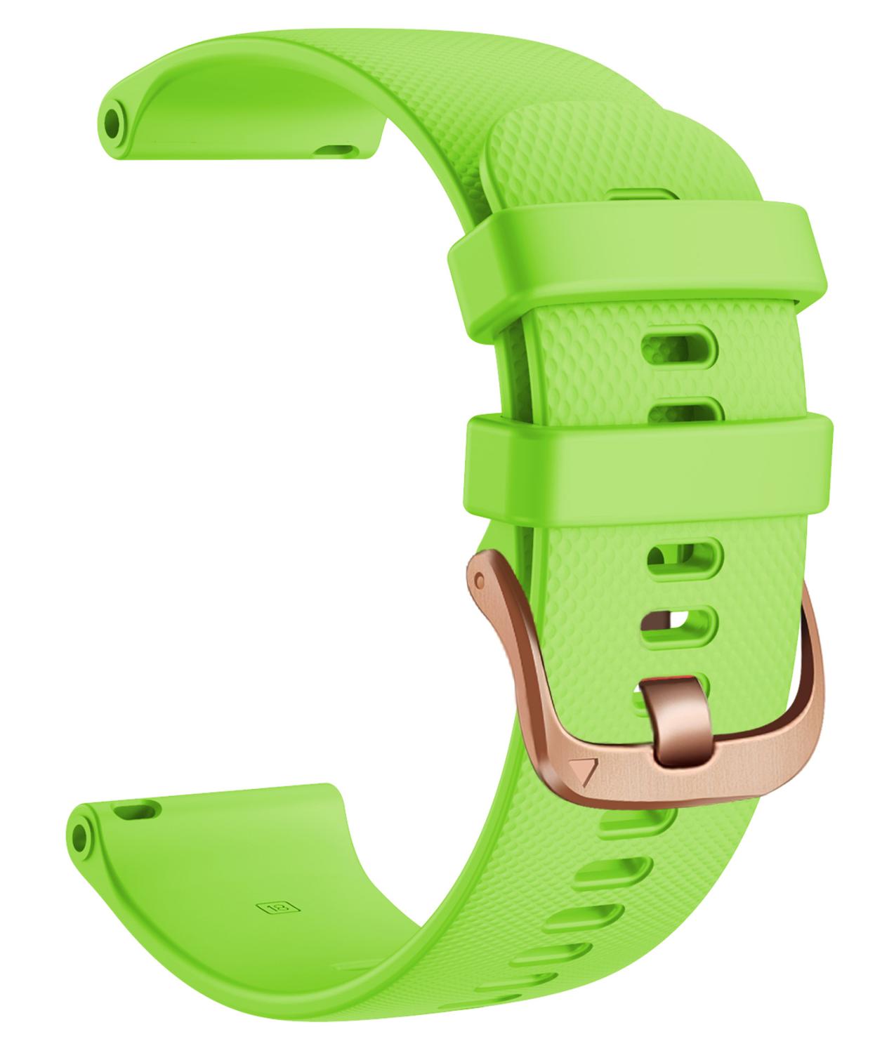 Pour garmin Vivomove3S/Vivoactive 4s 18mm Silicone remplacement wirst Bracelet pour Huawei B5/Huawei montre 18mm/Huawe honour1 Bracelet: green