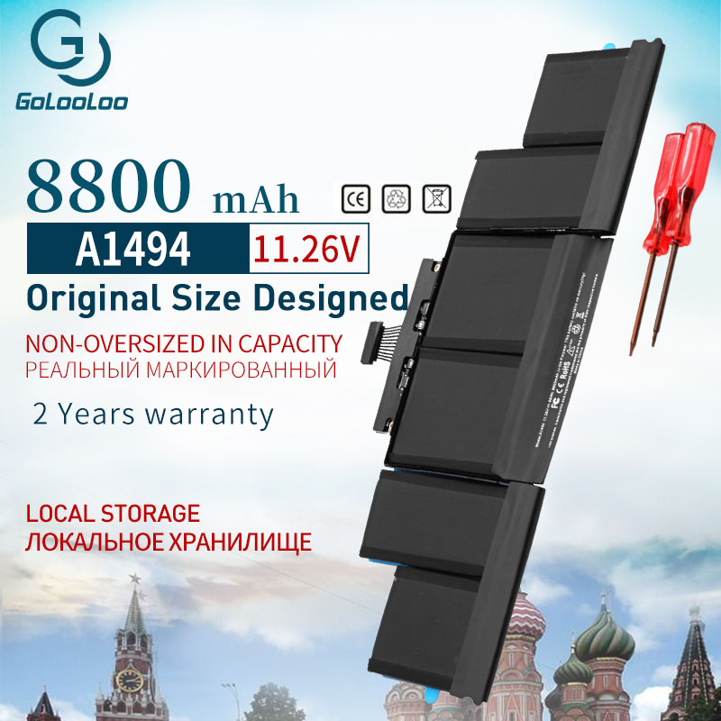 Golooloo 8800mAh A1494 Laptop Battery for Apple Macbook Pro 15" A1398 Retina Late &Mid ME293 ME294 Srewdriver