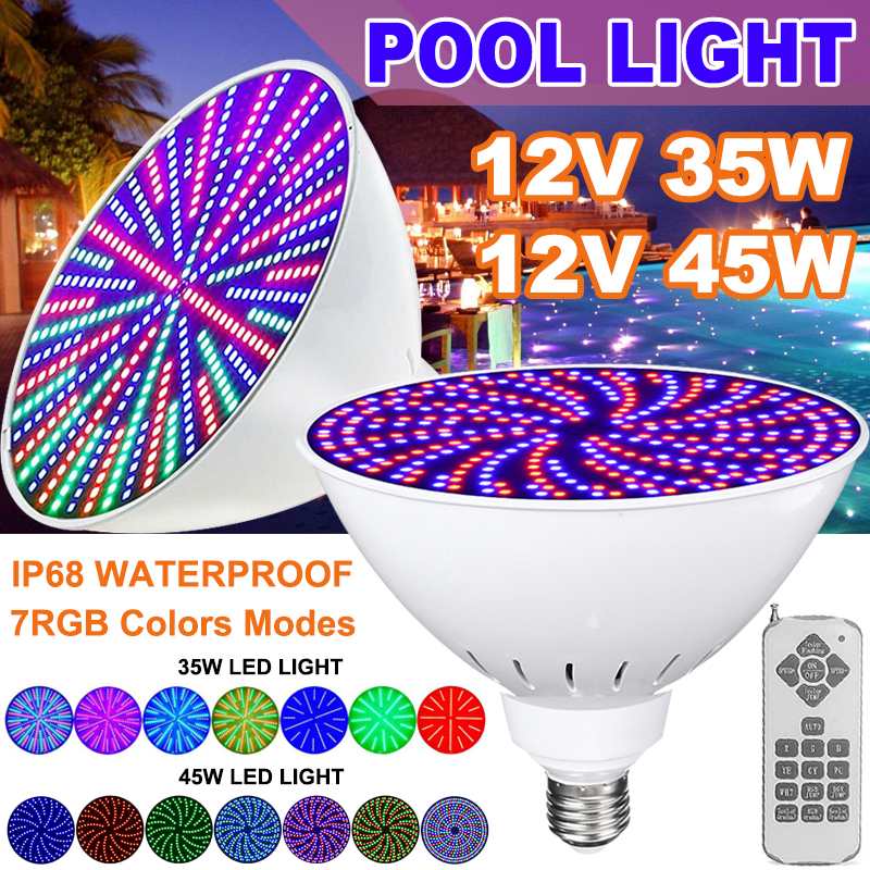 IP68 Led Swimming Pool Light 35W/45W Led Waterproof UnderWater Light AC 12V Pond Lights RGB Led Piscina Luz Spotlight