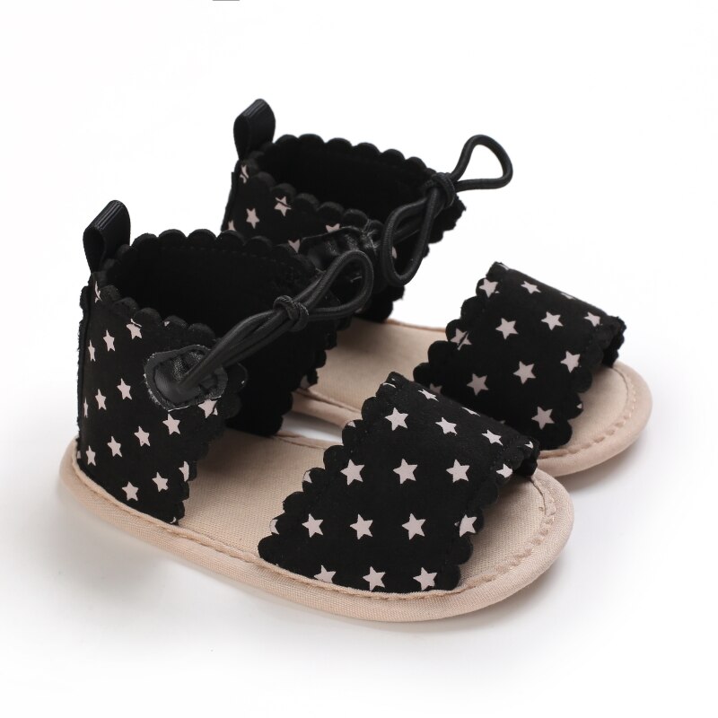 2021 Toddler Baby Girls Bow Polka Dot Sandals Party Princess Sandals Summer Beach Shoes Infant Baby Girl Shoes First Walkers: black / 13-18 mesi