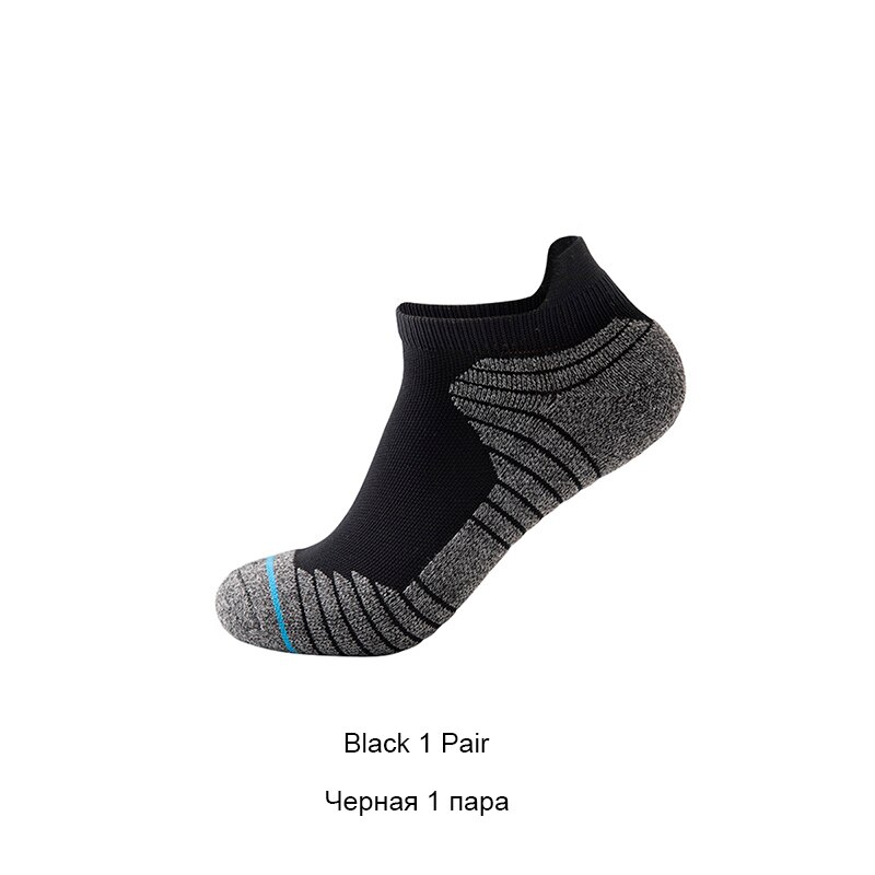 Men athletic socks no show running socks outdoor man sport socks cycling walking socks VKMONY: Black1