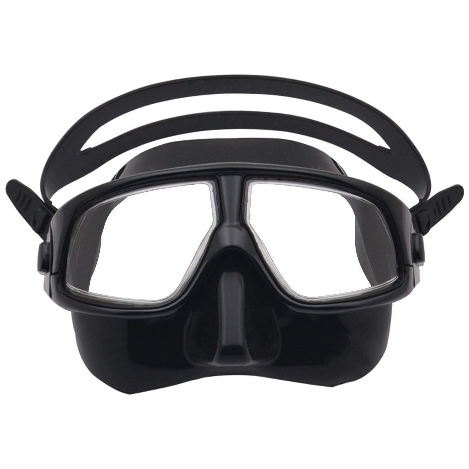 Máscara de buceo para adultos, gafas de silicona para Freediving, máscara de esnórquel de salvamento subacuática, gafas de natación antiniebla impermeables # GH: Black 