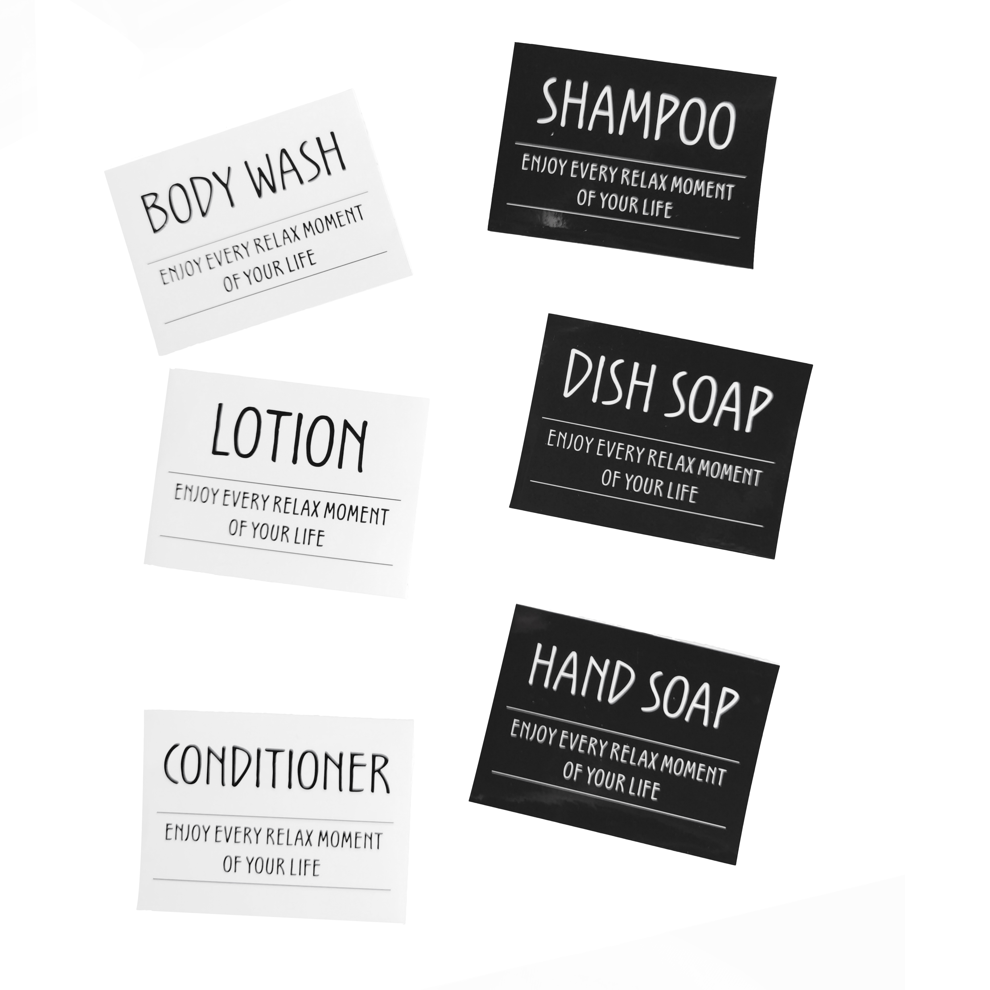 6 stk etiketter klistermærker til sæbedispenser flasker lotion shampoo balsam fortrykte klistermærker køkken badeværelse etiketter