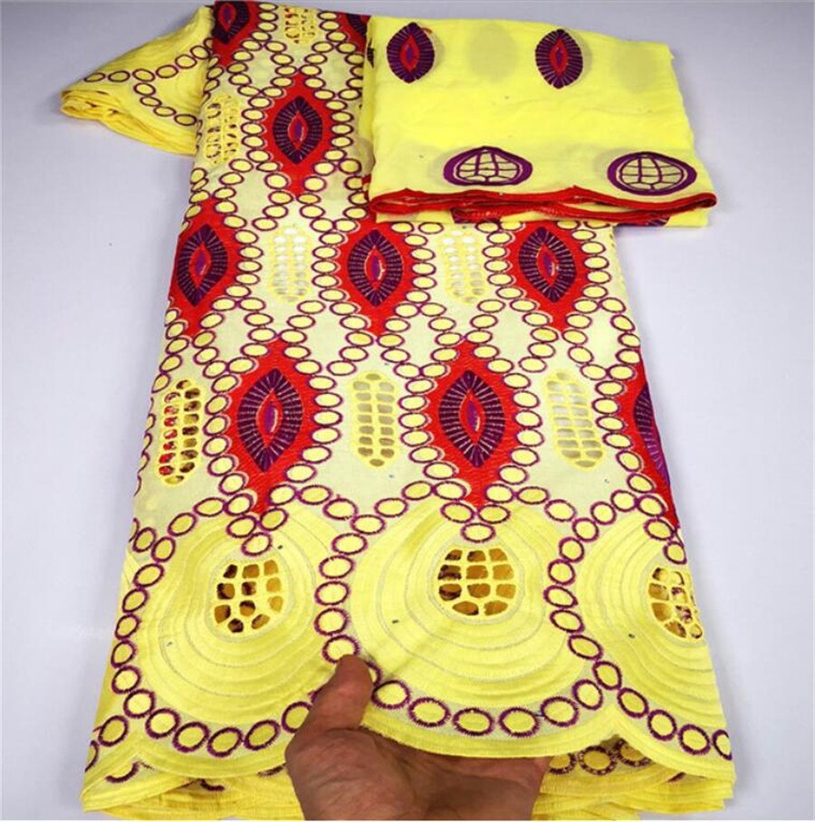 Swiss lace fabric embroidery African cotton fabrics Swiss voile lace in switzerland popular Dubai style 7yards: 1