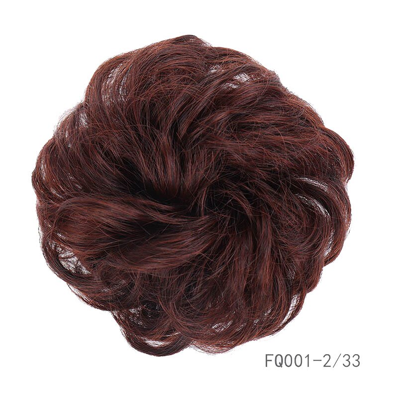 LVHAN Women's Curly Chignon With Elastic Rubber Band Synthetic Scrunchie Wrap Hair Messy Bun Hairpieces: FQ001-2-33
