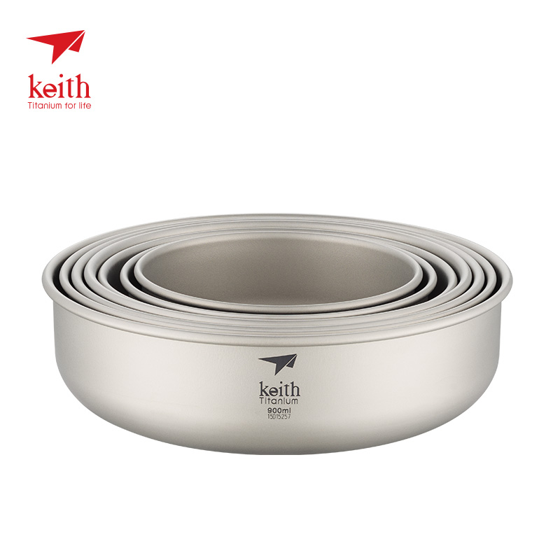 Keith al aire libre de titanio de Pan de Camping senderismo cubiertos para escalada de utensilios de cocina de 300ml-900ml