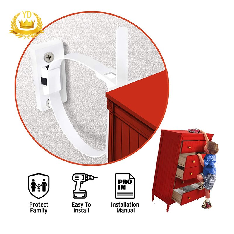 Furniture Fall Prevention Straps Furniture Wall Anchors Straps Furniture Fixed Nylon Strap Children Baby Safety Protector
