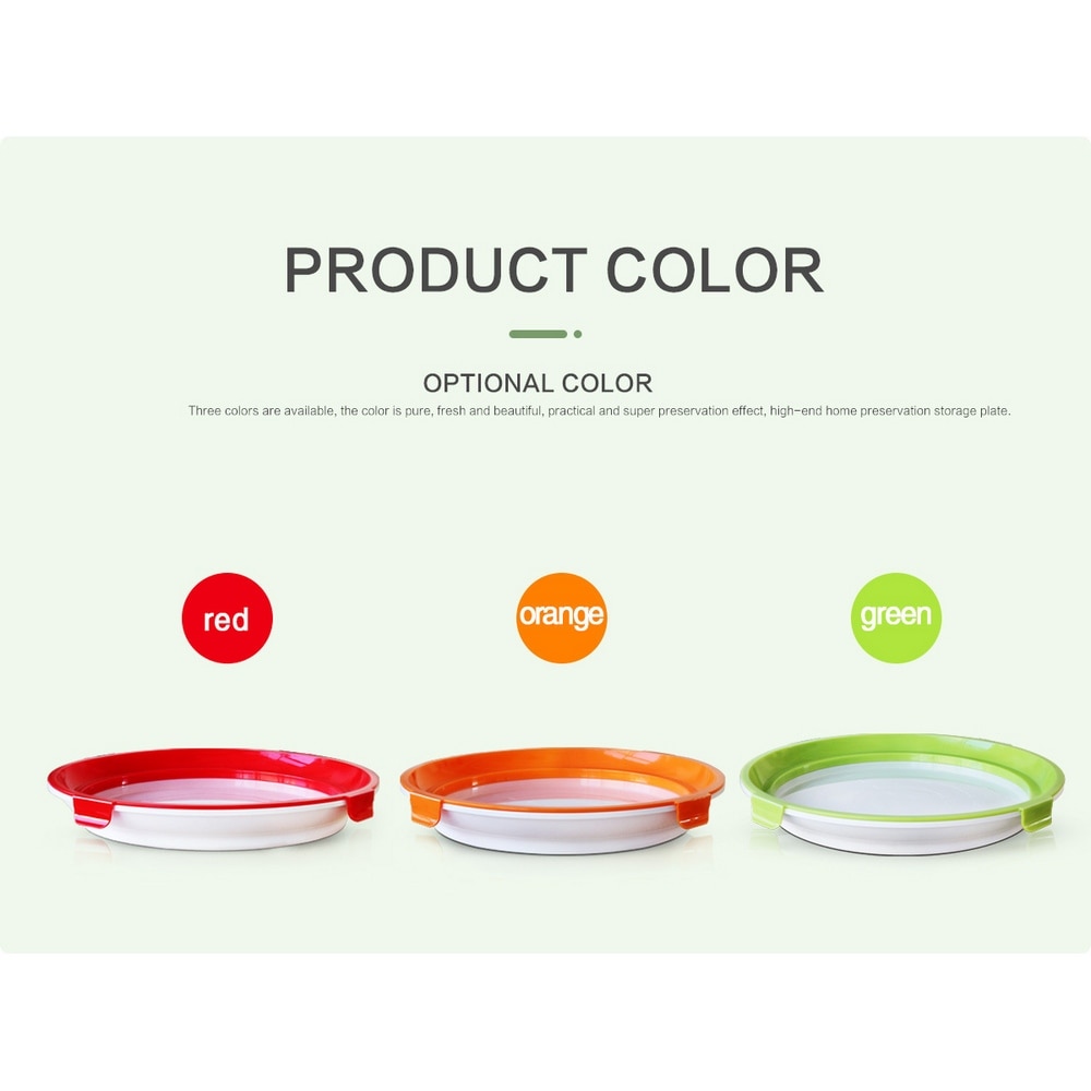 2PCS Food Preservation Tray Vacuum Fresh Food Plate Portable Refrigerator Food Storage Hotel Kitchen Preservation Box Container