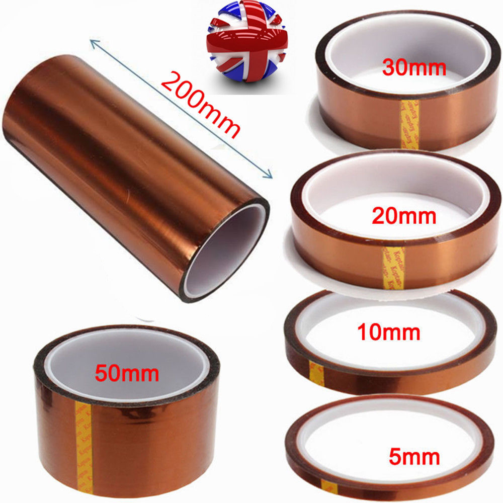 Vacclo 5mm Heat-resistant Kapton Polyimide Tape High Temperature Insulation Tape Polyimide One Side Adhesive Tape Home Tool