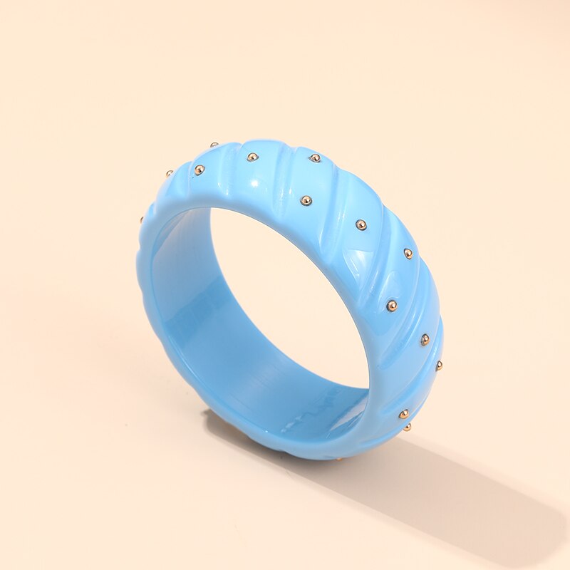 Moda colorida resina festa bangles para mulheres indiano jóias metal ponto bangle com designer encantos pulseiras pulseira elegante: KB216-6
