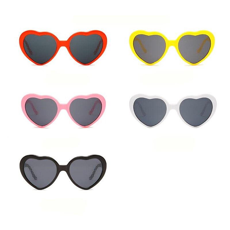 Love Heart Shaped Effects Glasses Watch The Lights Change to Heart Shape At Night Diffraction Glasses Women Sunglasses Eyewear